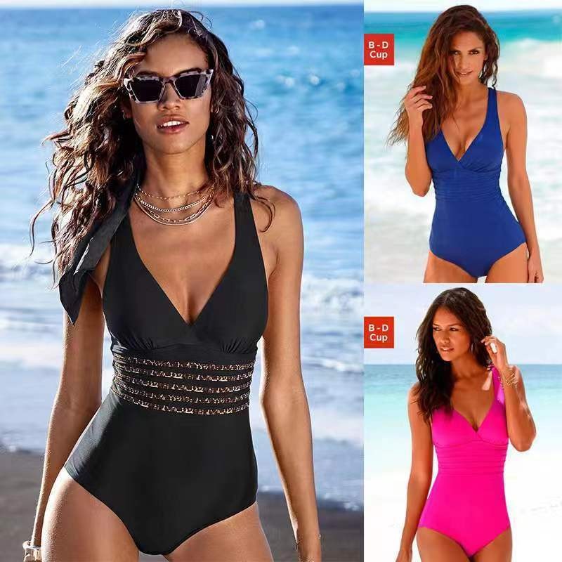 Swimsuit Bikini Ruched - 女性用水着 タンキニ ソリッドカラー クロスバック水着 Vネック ラッフルウエスト