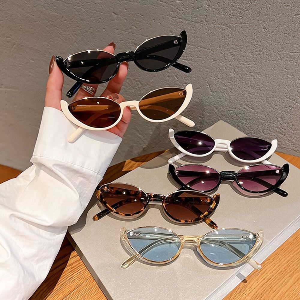Sunglasses Cat Eye - ファッション女性男性スモールキャットアイサングラスサングラスハーフフレームシェード