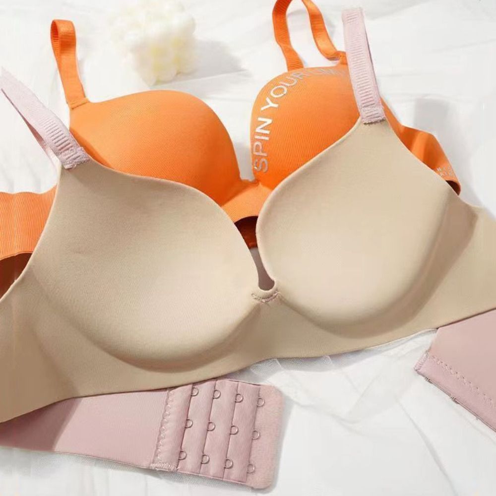Bralette Triangle Set - ファッションレターパターン女性用ディープVブラ、ノンワイヤー、垂れ防止、プッシュアップブラレット、スポーツブラ、薄型3/4カップブラ、女の子向け