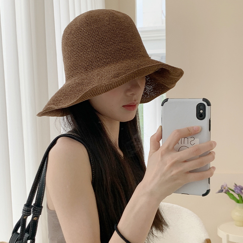 Hat Floppy Wide - 2025年新作 紙ストロー素材のつば広サンハット レディース ビーチ用 日よけ フロッピーハット