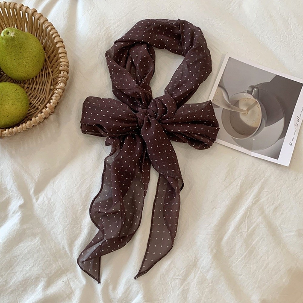 Headband Summer Knit - ファッションヘッドバンド水玉模様スカーフ水玉模様シフォン薄いヘッドスカーフ多機能ロングスカーフ女性