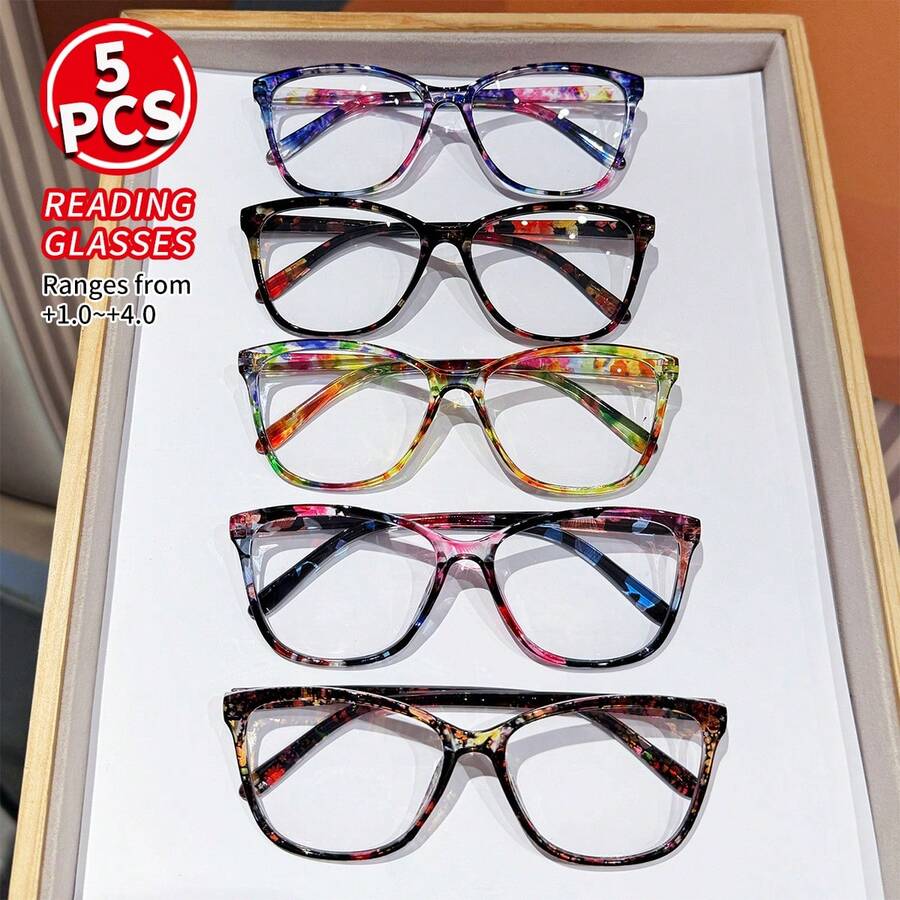 Sunglasses Cat Eye - 5 ペアの女性用ファッション老眼鏡マルチカラーキャットアイ +1.0 ～ +4.0 老眼用