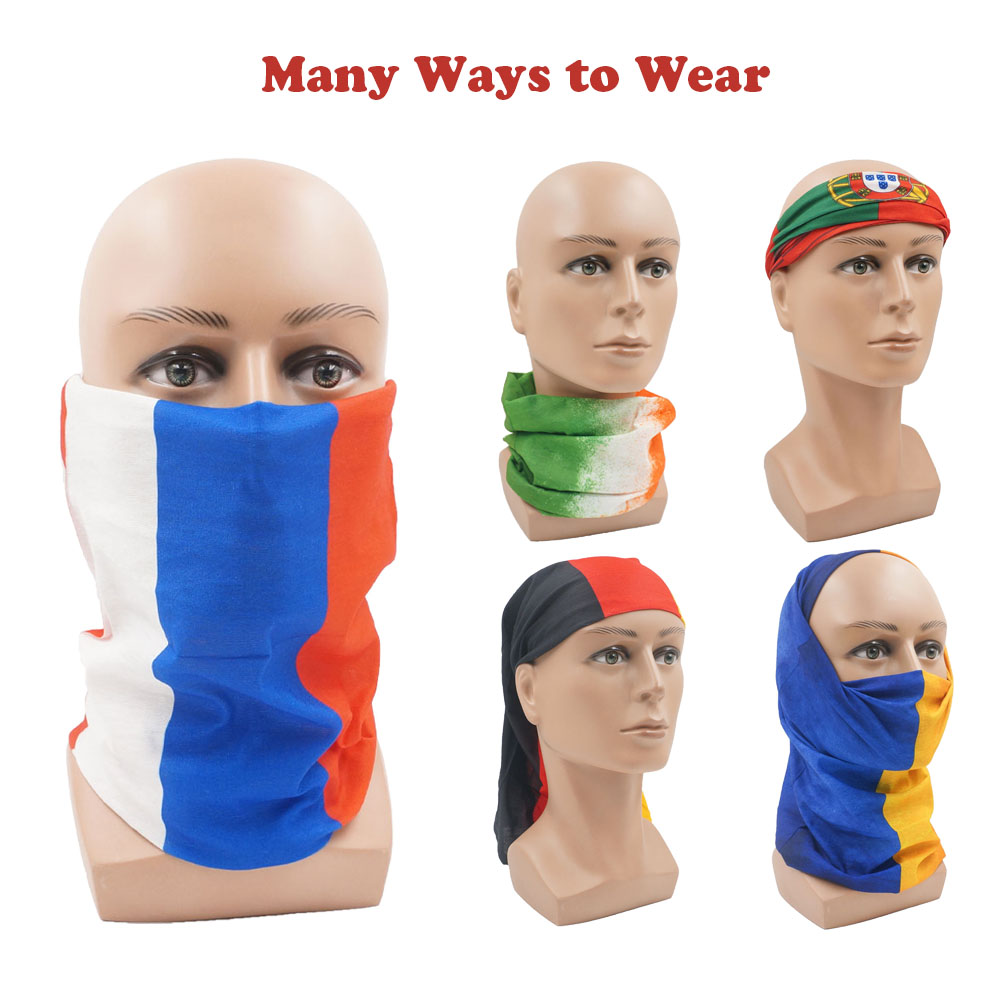 Headband Summer Knit - ヨーロッパ諸国フェイス & ネックゲートル国旗バンダナ屋外ヘッドバンドチューブ防塵サイクリングスカーフランニング帽子スヌード