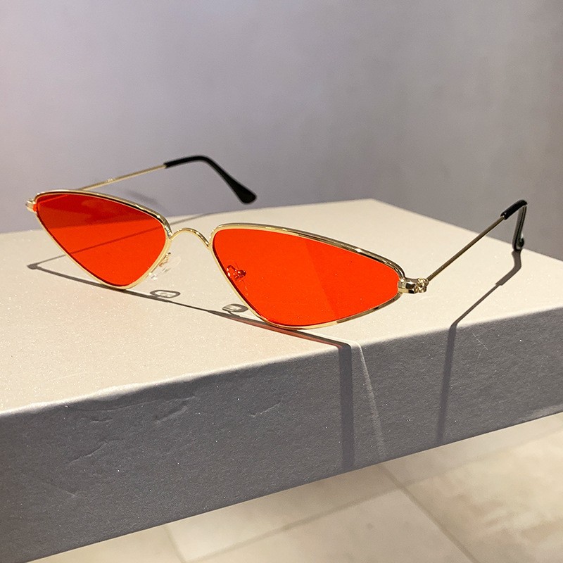 Sunglasses Cat Eye - 新型キャットアイスモールフレームサングラス、レトロサイクリングビーチパーティー用メガネ、多用途メタルグラス