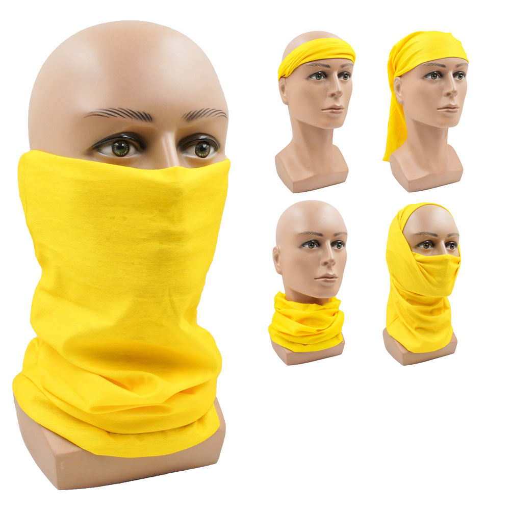Headband Summer Knit - 黄色多機能サイクリングネックゲートル日焼け止め通気性屋外バンダナフェイスマスクヘッドバンドユニセックスシームレスマジックスカーフ