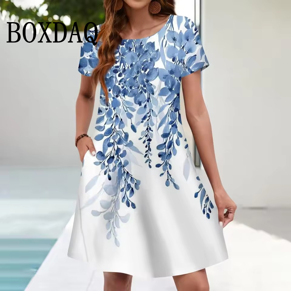 女性用半袖フローラルドレス,十分なポケット,自由奔放に生きる - Romper Floral Print のレビューと価格