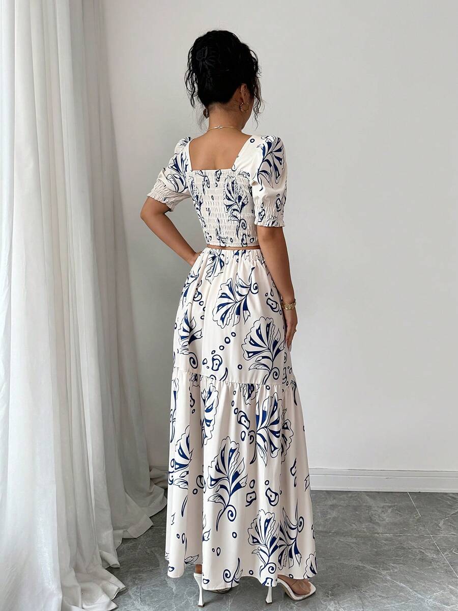 2026年女性用サマーツーピースセット、花柄プリントセクシー - Romper Floral Print のレビューと価格
