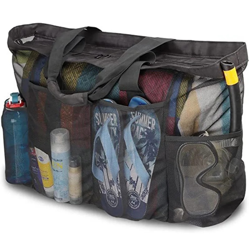 2026年新型大容量メッシュビーチトートバッグ多ポケット水着 - Tote Bag Beach のレビューと価格