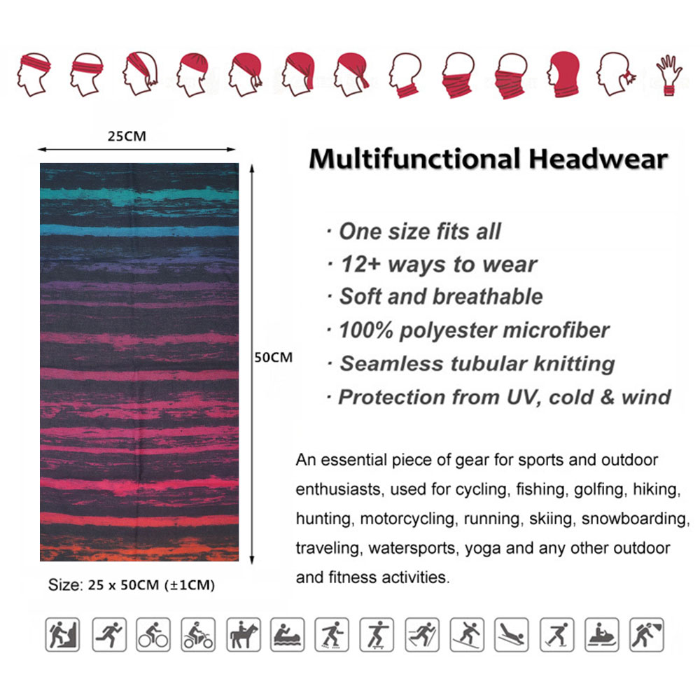 女性用ストライププリントネックスカーフ,サイクリングスカーフ - Headband Summer Knit のレビューと価格