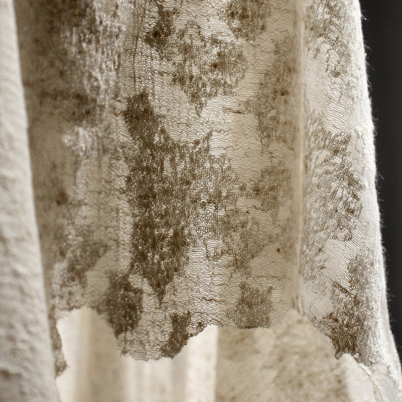 アンティーク調の質感のあるコットンリネンニット生地伸縮性のあ - Linen Dress Wrap のレビューと価格
