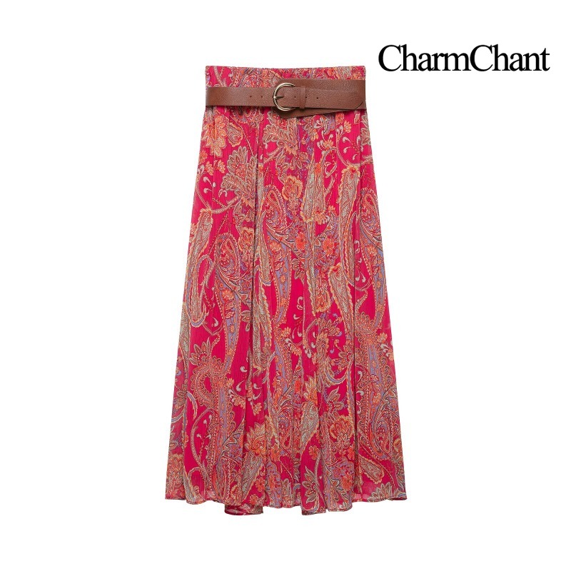 CHARMCHANT レディース ペイズリープリント ホルタ - Midi Skirt Floral のレビューと価格