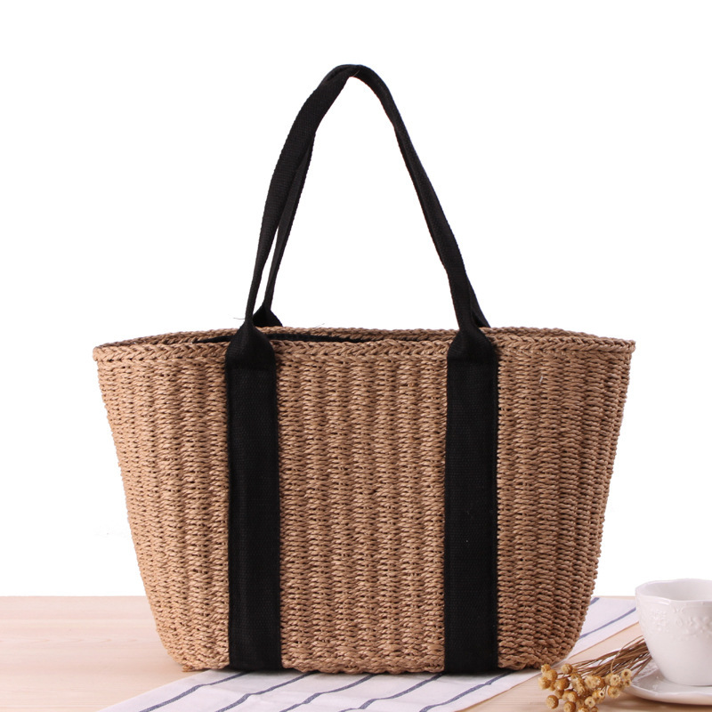 トレンディな女性のための籐のハンドバッグ,高級デザイナーのハ - Crochet Bag Raffia のレビューと価格