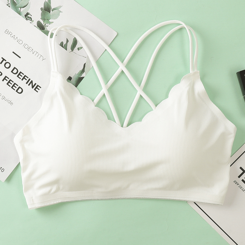 女性のためのセクシーな3Dスポーツブラ,シームレス,ストラッ - Bralette Triangle Set のレビューと価格