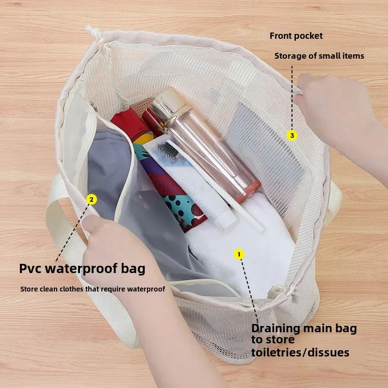 大容量ビーチバッグ、排水機能付きコスメ収納バッグ、入浴用バッ - Tote Bag Beach のレビューと価格