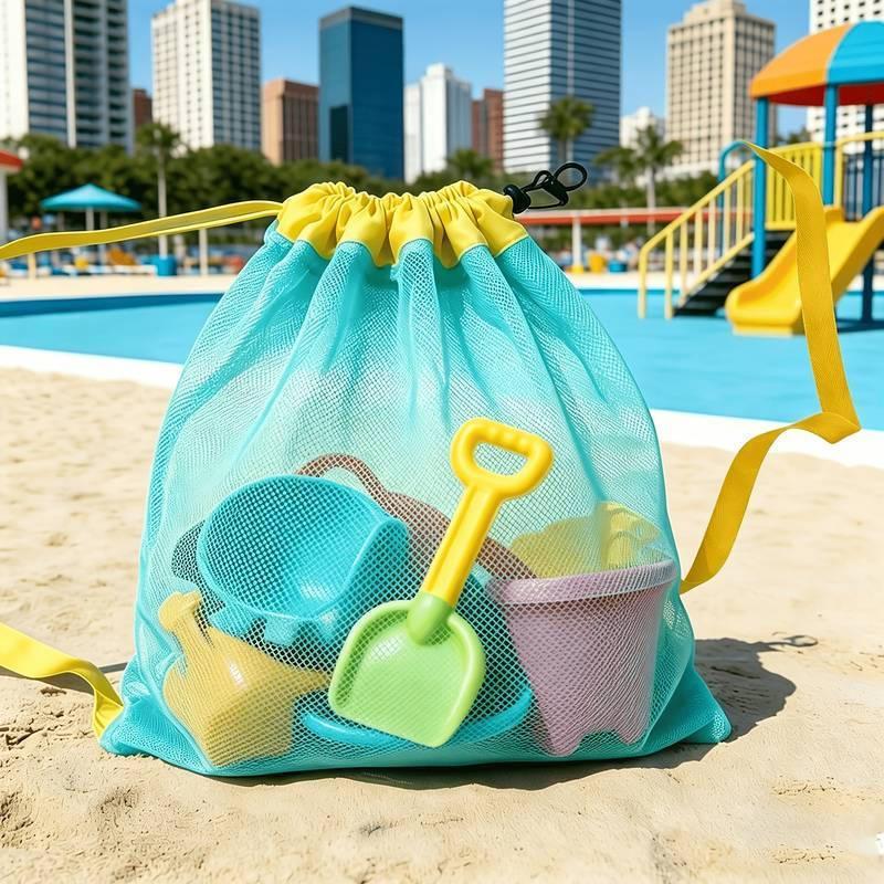 大容量ポータブルメッシュビーチ収納バッグ通気性のある折りたた - Tote Bag Beach のレビューと価格