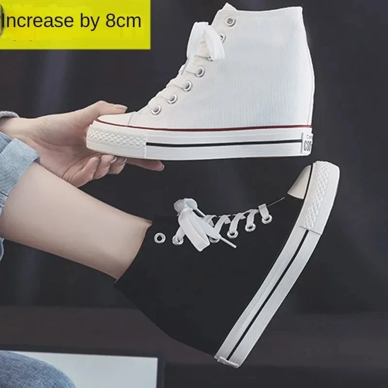 女性用ハイ8cmプラットフォームキャンバスシューズ、隠しヒー - Wedge Espadrille Women のレビューと価格