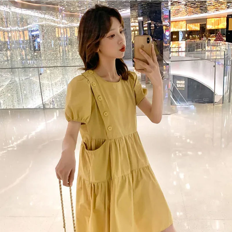 ルーズカジュアルサマードレス,エレガントな韓国の女性のドレス - Linen Dress Wrap のレビューと価格