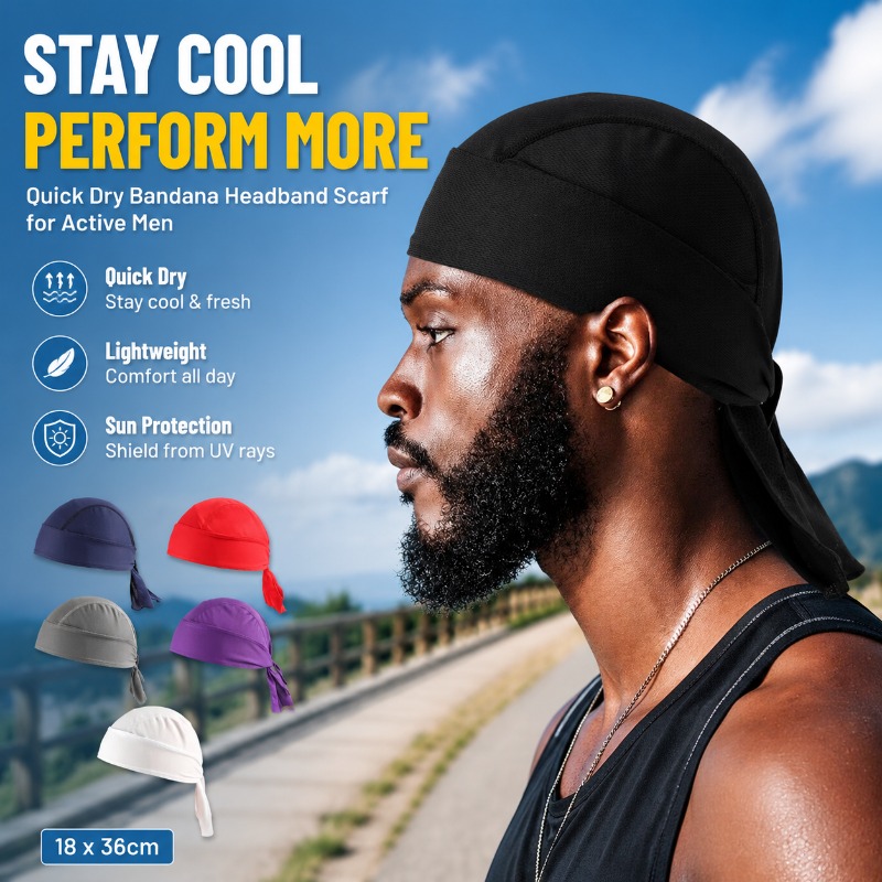 速乾性ポリエステルバンダナヘッドバンドスカーフ男性用夏ランニ - Headband Summer Knit のレビューと価格