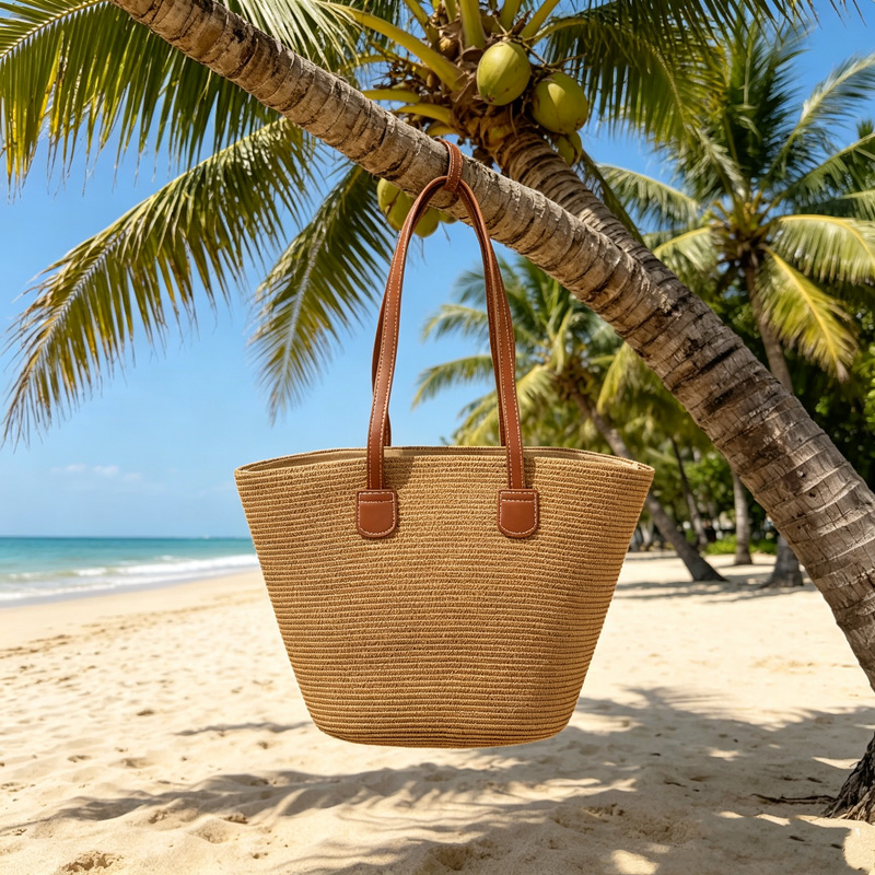 CLAREGQI レディース ソリッドカラー ストロー トー - Tote Bag Beach のレビューと価格