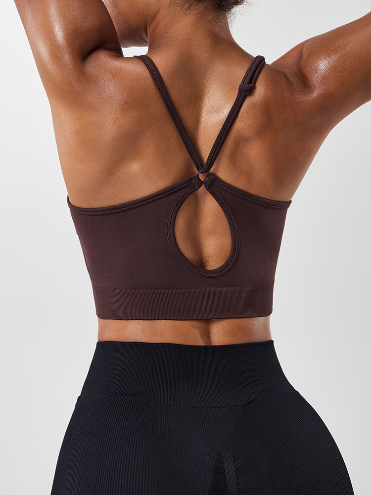 女性用ホローバック調節可能ストラップスポーツブラ通気性メッシ - Crop Top Crochet のレビューと価格
