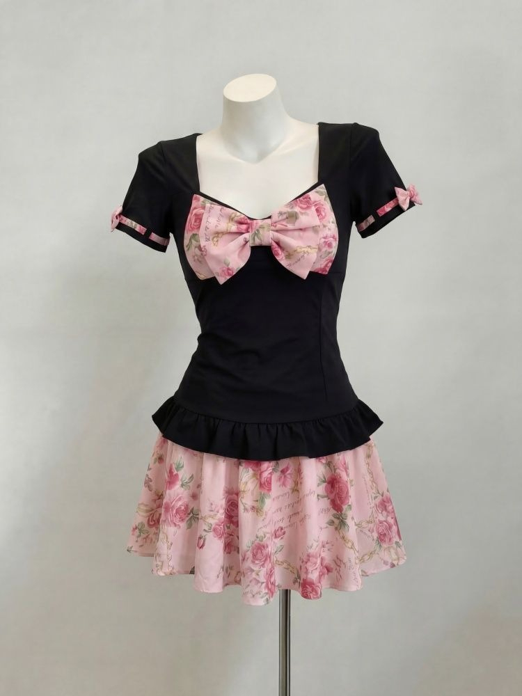 レディース甘い花柄プリントツーピースセット フェアリーボウス - Romper Floral Print のレビューと価格