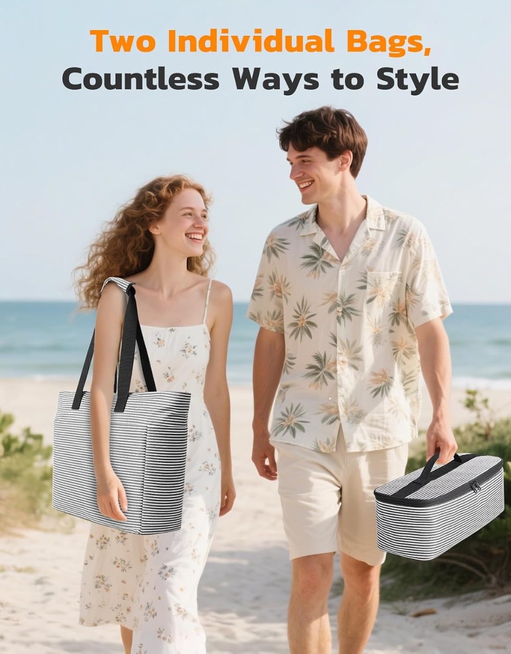 45L防水ビーチバッグ＆クーラーセット、XXL折りたたみ式ジ - Tote Bag Beach のレビューと価格