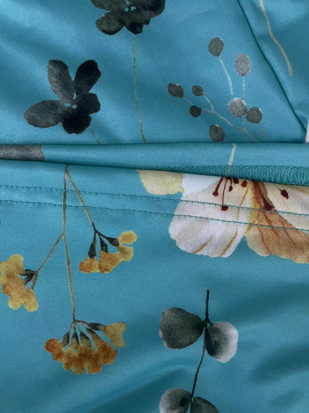 プラスサイズのオールオーバープリントキャミロンパースジャンプ - Romper Floral Print のレビューと価格