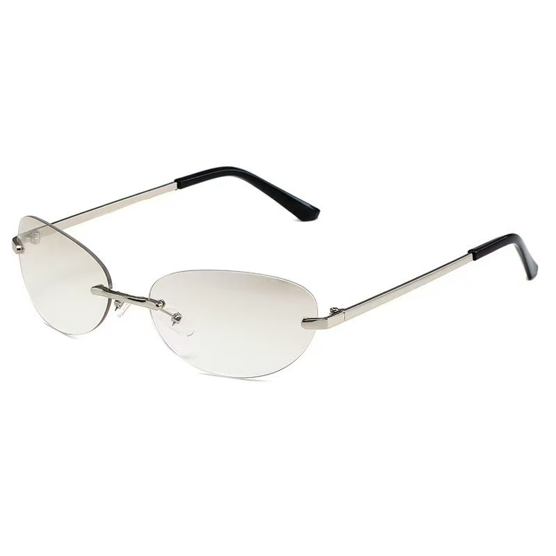 リムレスオーバルサングラス男性女性ファッション UV400  - Sunglasses Cat Eye のレビューと価格