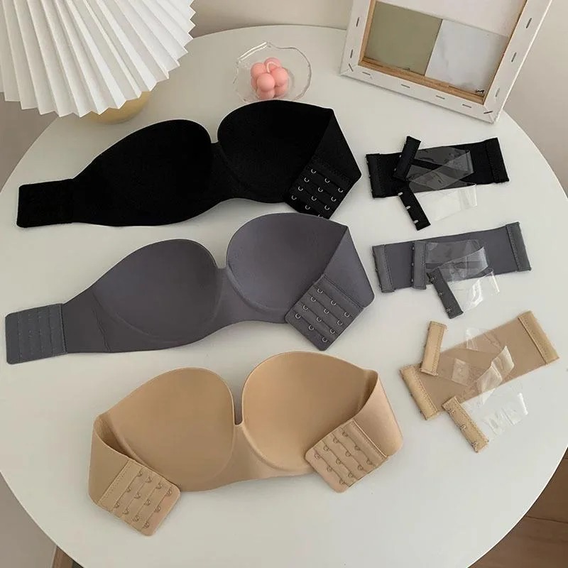 女性のセクシーなストラップレスプッシュアップパッド入りブラジ - Bralette Triangle Set のレビューと価格