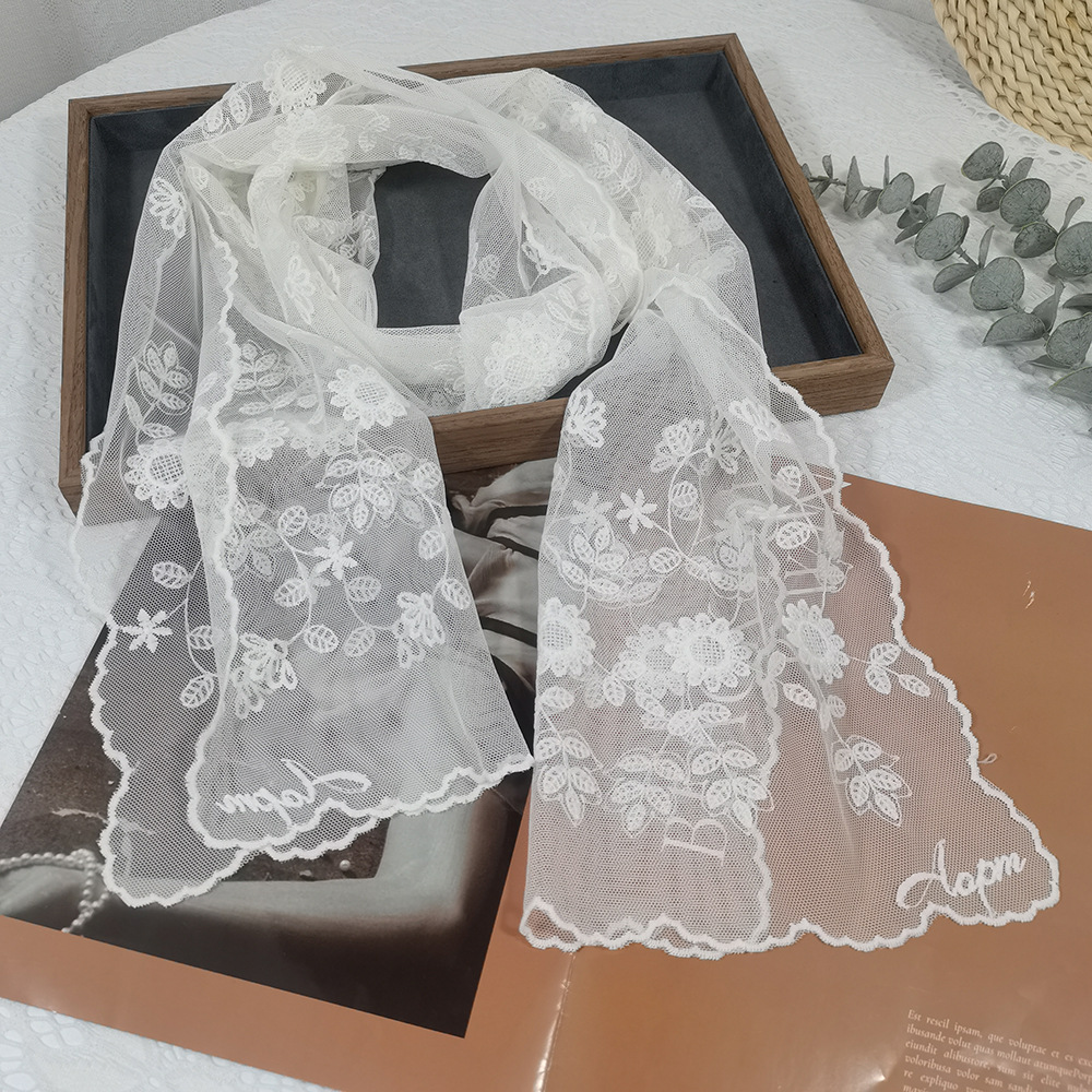 レースひまわりシルクスカーフ妖精気質ヘッドバンド夏薄型多用途 - Headband Summer Knit のレビューと価格