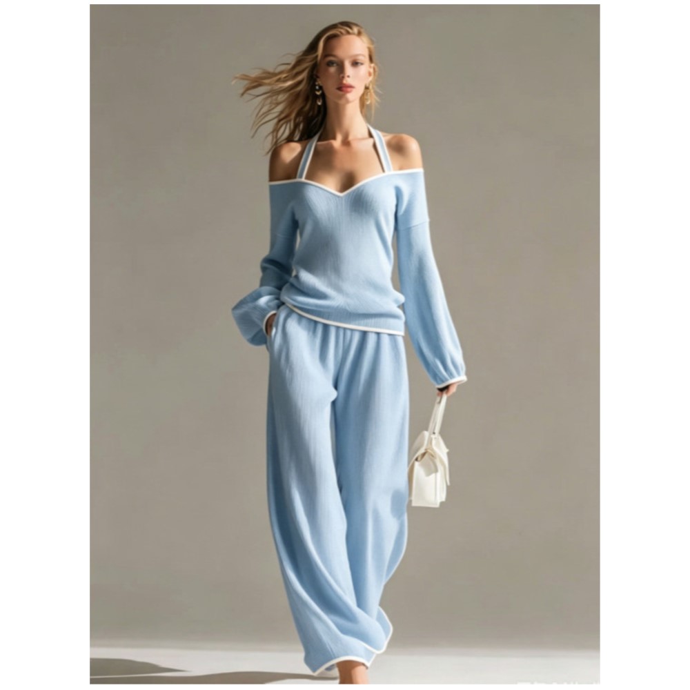 女性のセクシーなオフショルダー長袖 Tシャツズボン 2 点セ - Blouse Off Shoulder のレビューと価格